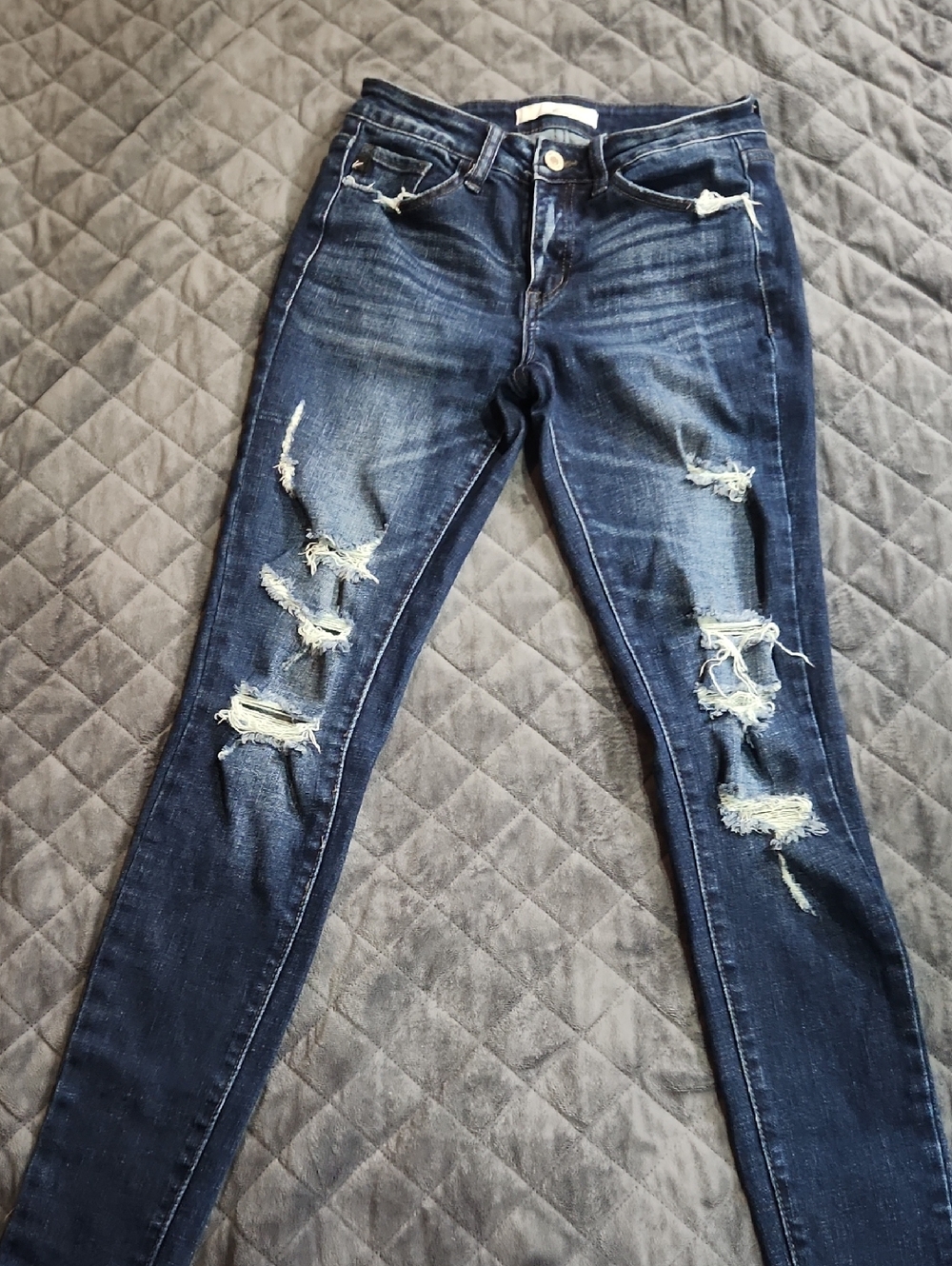 KanCan Dark Blue Distressed Skinny Jeans